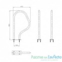 Pasamanos Astralpool para salida piscina 470 x 800 (pletina rectangular)