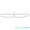 Módulo rejilla transversal marfil para curvas Astralpool 22/195 mm