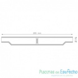 Módulo rejilla transversal marfil para curvas Astralpool 22/295 mm
