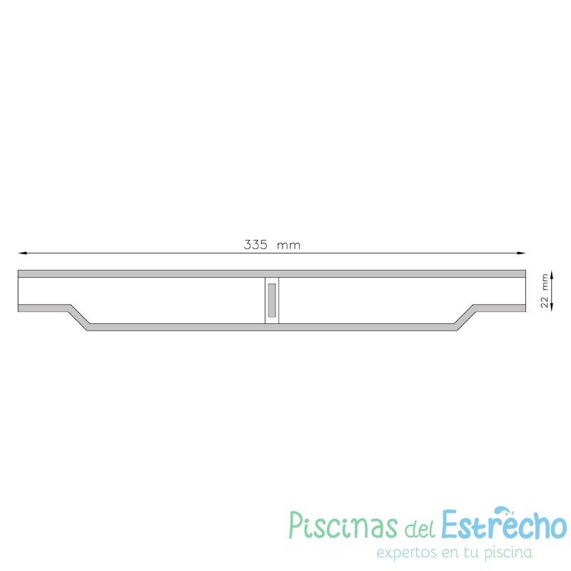 Módulo rejilla transversal azul marino para curvas Astralpool 22/335 mm