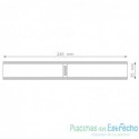 Módulo rejilla transversal azul marino para curvas Astralpool 35/245 mm