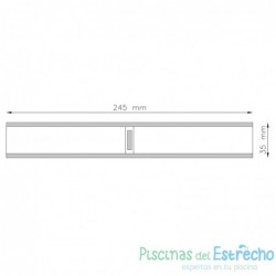 Módulo rejilla transversal azul marino para curvas Astralpool 35/245 mm