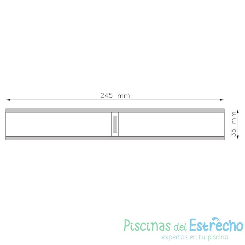 Módulo rejilla transversal azul marino para curvas Astralpool 35/245 mm