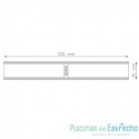 Módulo rejilla transversal marfil para curvas Astralpool 35/335 mm
