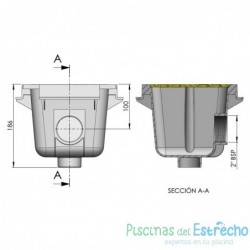 Sumidero cuadrado 2" para piscina