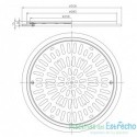 Reja de desagüe en acero inox. d. 300 mm.