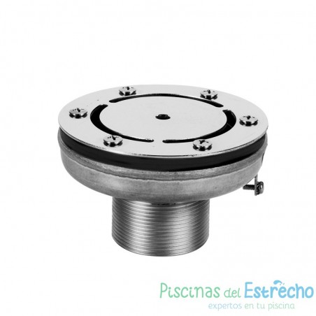 Boquilla Impulsión Regulable de Fondo Para Piscina De Hormigón y Prefabricadas Inox AISI-316 rosca ext.