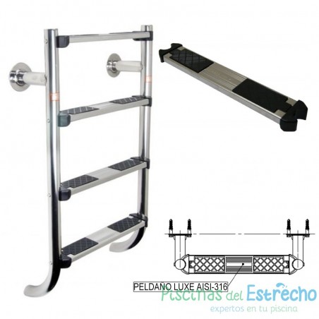 Escalera partida Astralpool parte inferior peldaños Luxe