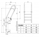 Escalera para piscina Mod Mixto Asimétrico