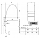 Escalera Astralpool para piscina con rebosadero