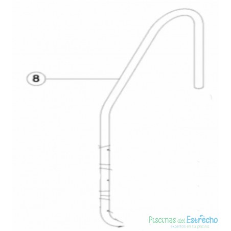 Pasamano Escalera Standard 2 peldaños AISI-304