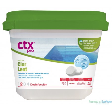 Cloro lento en pastillas Sin Bórico CTX 370SB