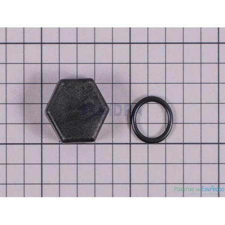 Recambio clorador Astralpool Tapón negro obturador + junta