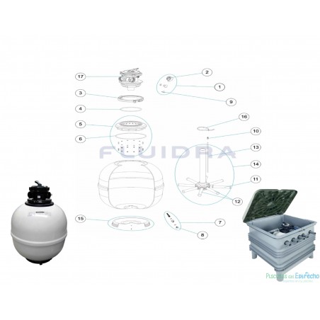 Despiece Recambios Filtro Astralpool Top Ø 550 Ramsés