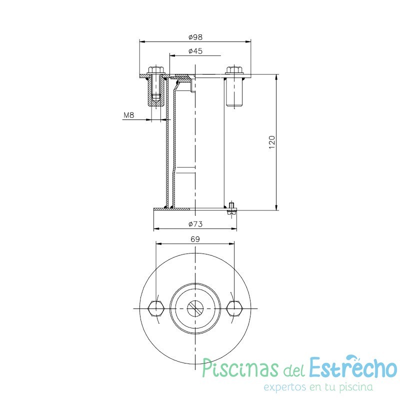 Anclaje fijación con tornillo
