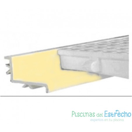 Perfil soporte para rejilla rebosadero piscina Beige