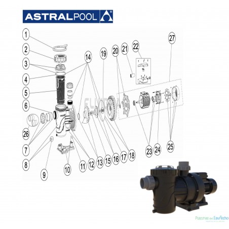 Despiece Recambios bomba Astralpool Verdon
