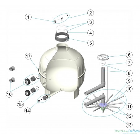 Despiece Recambios filtro Astralpool Cantabric D.900