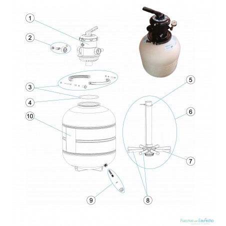 Despiece Recambios filtro Astralpool M-3000 TOP