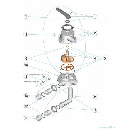 Despiece Recambios Válvula Selectora Magnum 2 1/2" (24837) Astralpool