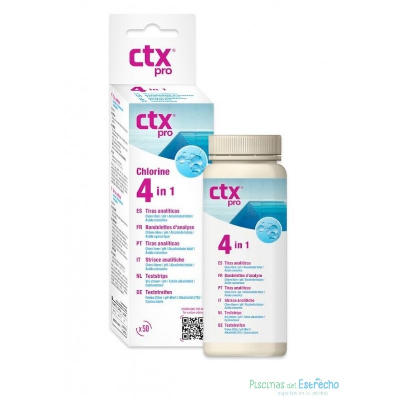 Tiras analíticas cloro libre CTX 4 en 1