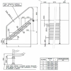 Escalera de piscina Acceso 4 peldaños