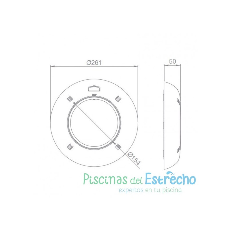 Proyector Astralpool Led Lumiplus Essential Plano Blanco Cálido1485 lm
