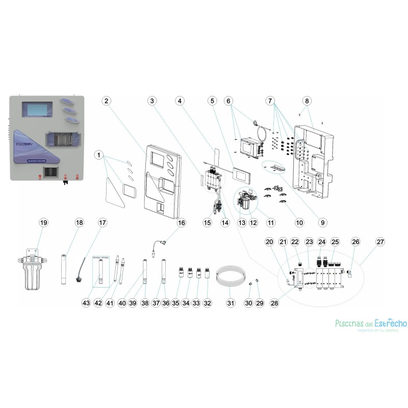 Despiece Recambios Panel de Control Guardian Pool NN