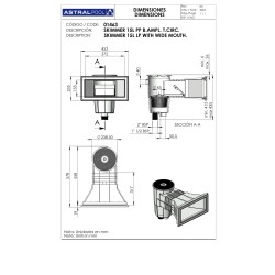 Skimmer boca ampliacion tapa redonda Astralpool para piscina liner