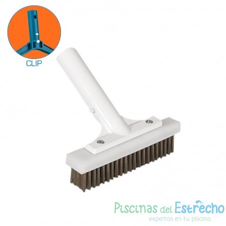 Cepillo Recto Pelo Inox. 165 mm fijación clip.