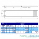Plataforma para piscina ancho 0,40 m longitud 2,0 m