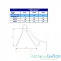 Tobogan para piscina altura 1.300 mm.