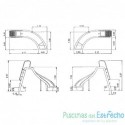 Tobogan para piscina curva a izquierda