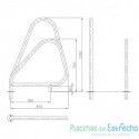 Pasamanos asimétrico Astralpool para salida piscina