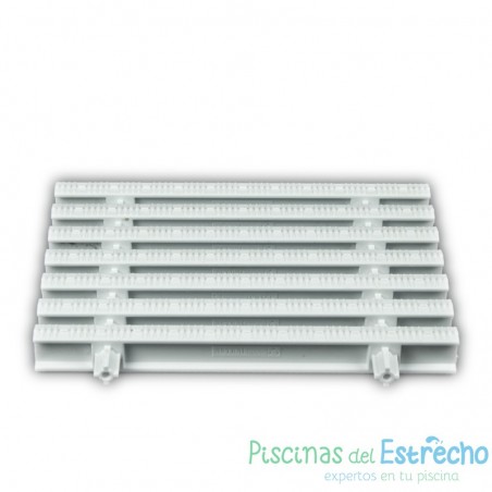 Rejilla para rebosadero piscina 22/195 mm. unión por cable
