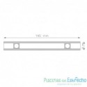 Rejilla para rebosadero piscina 22/195 mm. unión por cable
