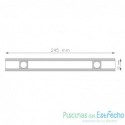 Rejilla para rebosadero piscina 22/245 mm. unión por cable