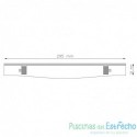 Rejilla para rebosadero piscina por placas 22/295 mm.