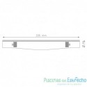 Rejilla para rebosadero piscina por placas 22/335 mm.