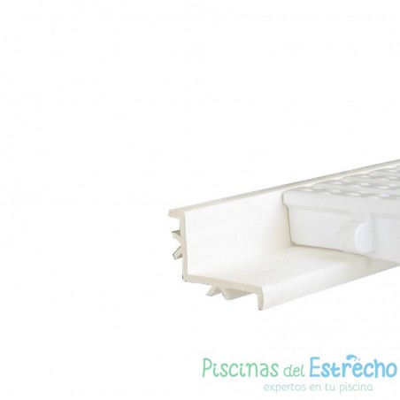 Perfil soporte para rejilla rebosadero piscina Blanco 00224
